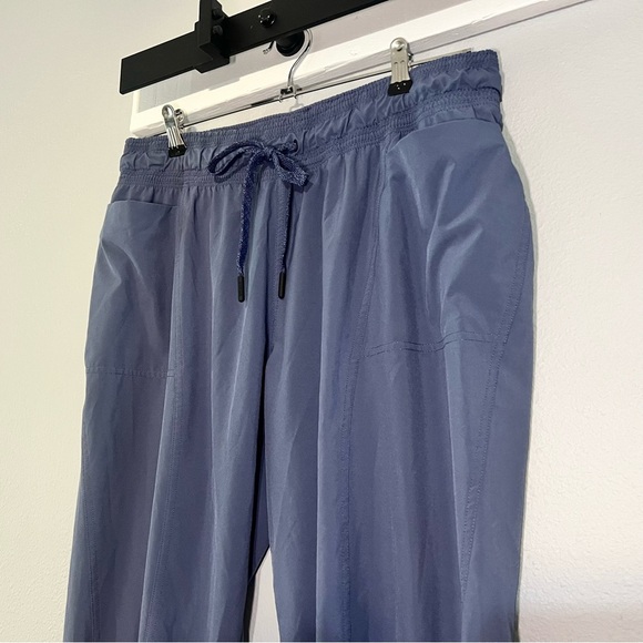 Prana Blue High Waisted Rise Capri Pants Drawstring Size Large Womens - Picture 1 of 5